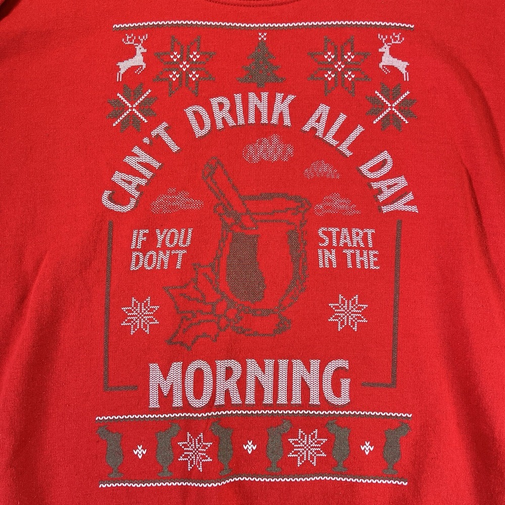 Christmas drinking ugly sweater men's women's (XL) holiday Santa Claus